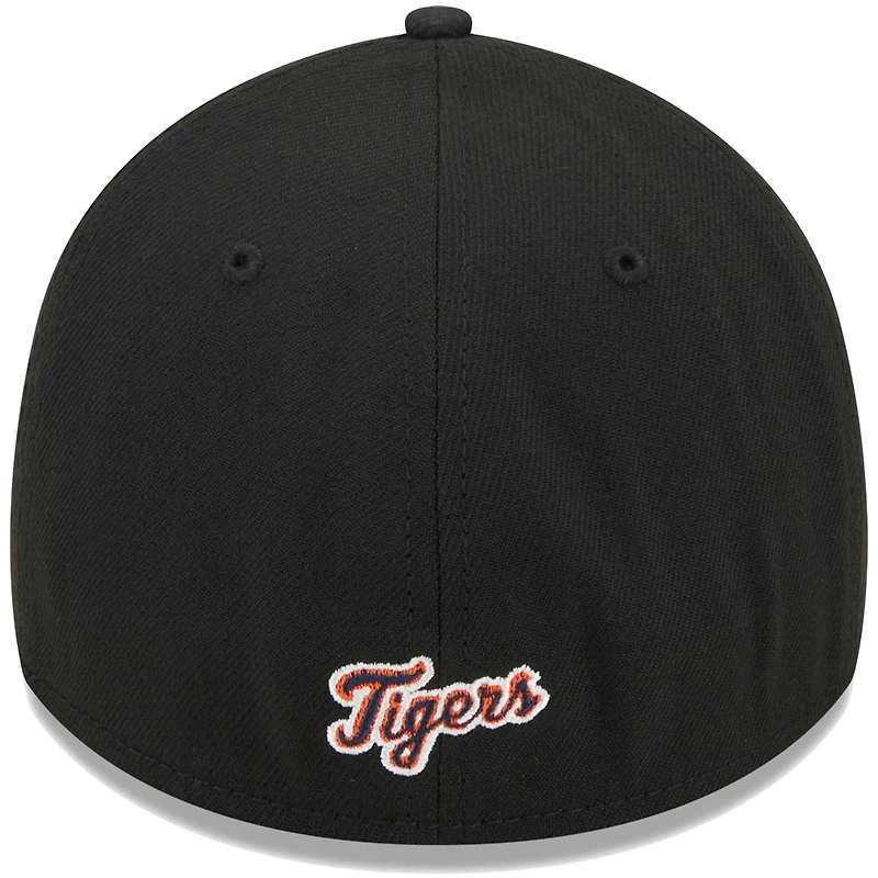 Casquette Flex 39THIRTY noire avec logo Detroit Tigers New Era pour homme
