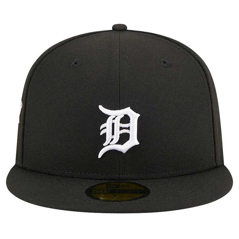 Casquette ajustée 59FIFTY noire avec logo des Detroit Tigers New Era pour hommes