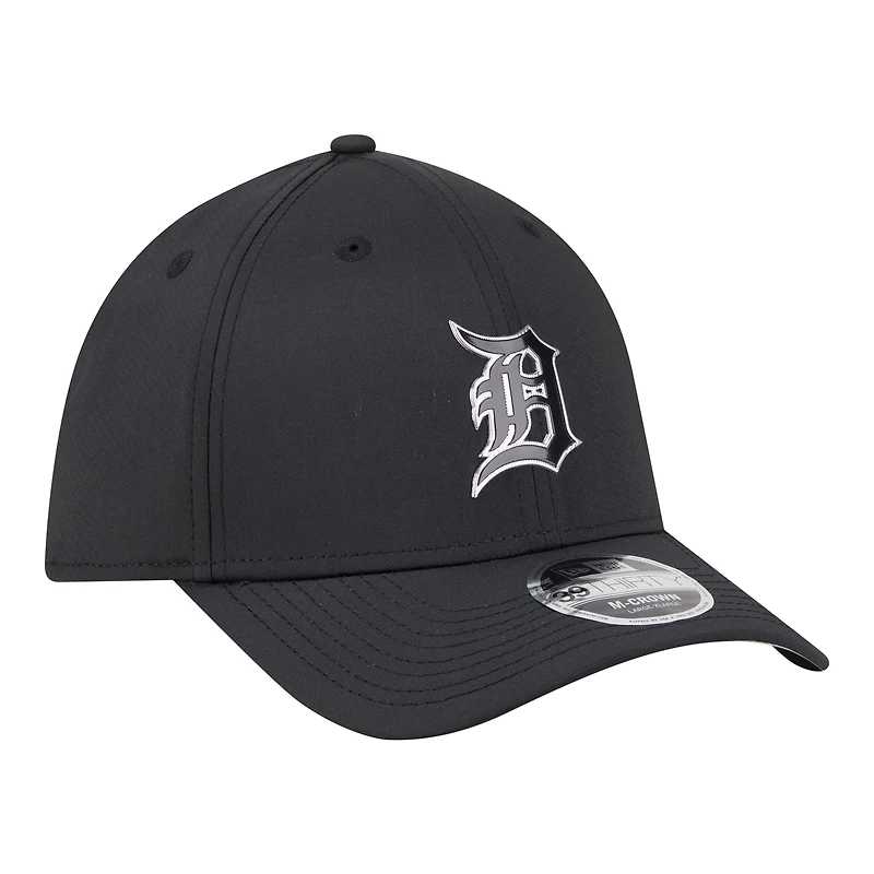 Men's New Era Black Detroit Tigers Metallic 39THIRTY M-Crown Flex Hat