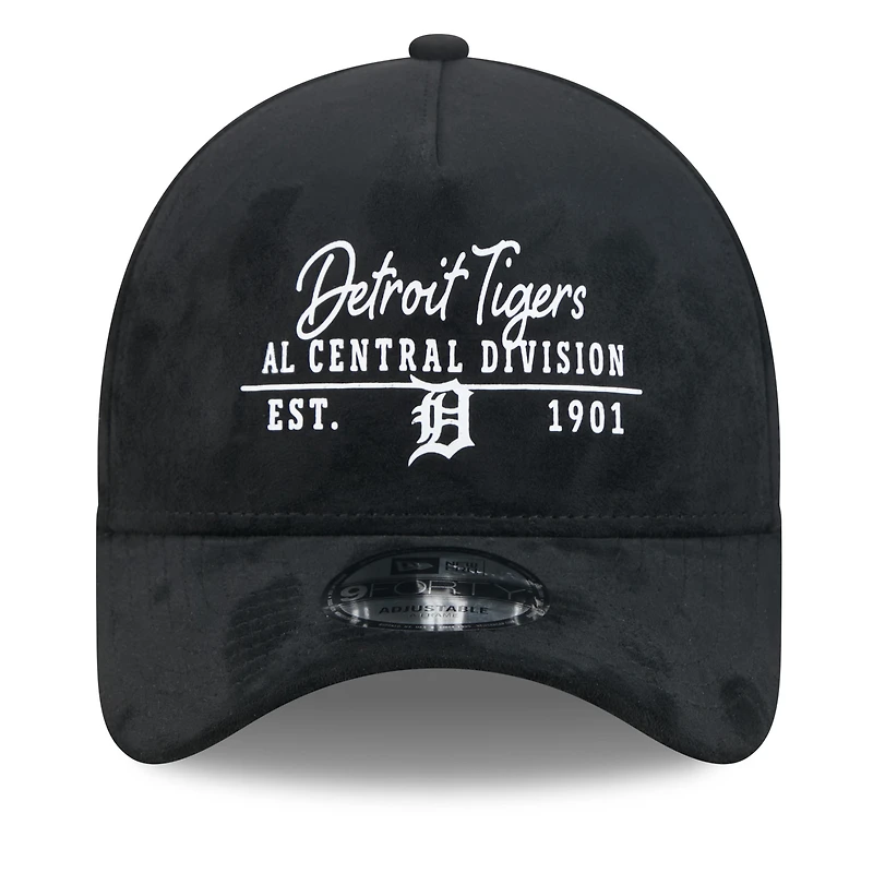 Casquette ajustable New Era 9FORTY Detroit Tigers noire à logo Script Text pour homme