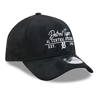 Men's New Era  Black Detroit Tigers Script Text 9FORTY A-Frame Adjustable Hat
