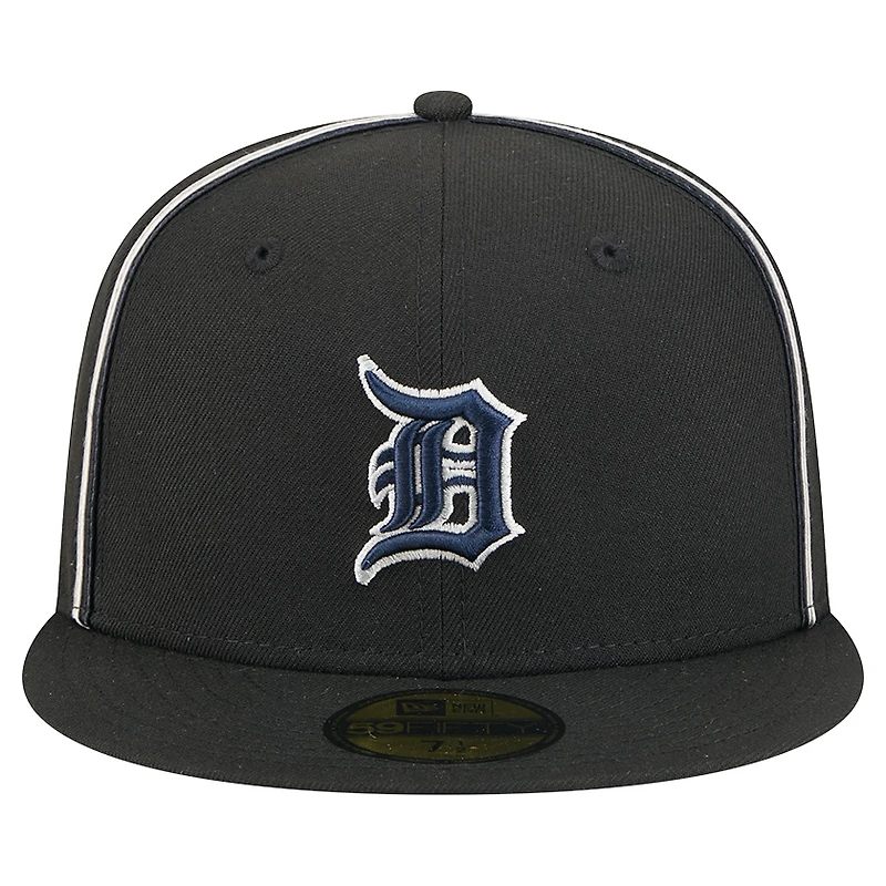 Casquette ajustée Soutache 59FIFTY noire des Detroit Tigers de New Era pour homme