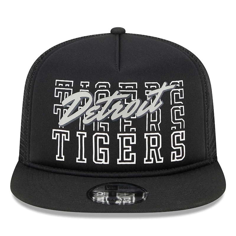 Casquette Snapback 9FIFTY Trucker A-Frame Street Team des Detroit Tigers New Era noire pour hommes