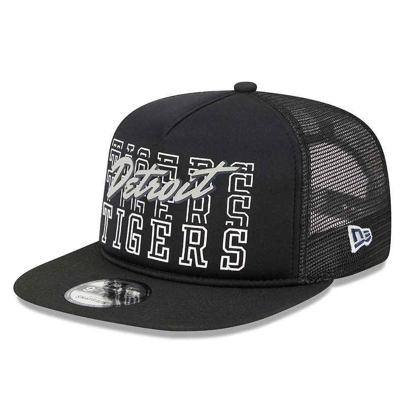 Casquette Snapback 9FIFTY Trucker A-Frame Street Team des Detroit Tigers New Era noire pour hommes