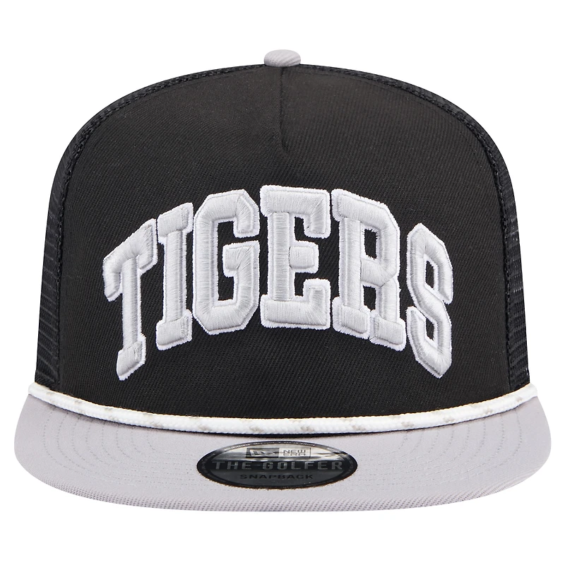 Casquette de golfeur Throwback Meshback des Detroit Tigers New Era noir/orange pour hommes