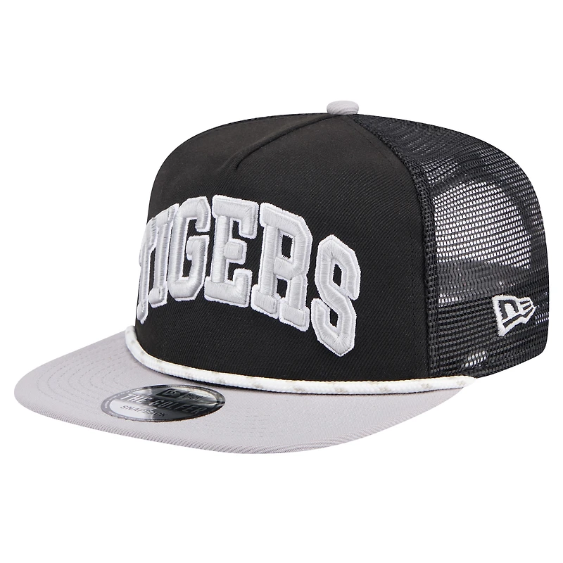 Casquette de golfeur Throwback Meshback des Detroit Tigers New Era noir/orange pour hommes