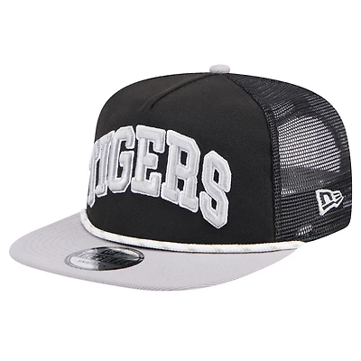 Casquette de golfeur Throwback Meshback des Detroit Tigers New Era noir/orange pour hommes