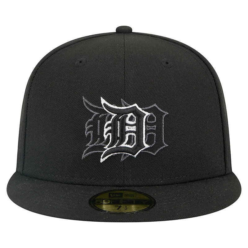 Casquette ajustée New Era noire Detroit Tigers Tri-Hit 59FIFTY pour homme