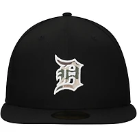Men's New Era Black Detroit Tigers Troop Chant Camo Undervisor 59FIFTY Fitted Hat