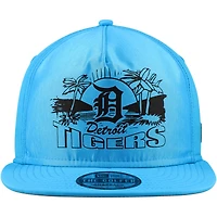 Casquette Snapback de golfeur néon des Detroit Tigers New Era bleue pour hommes