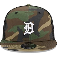 Men's New Era Camo Detroit Tigers Woodland Camo Trucker 9FIFTY Snapback Hat
