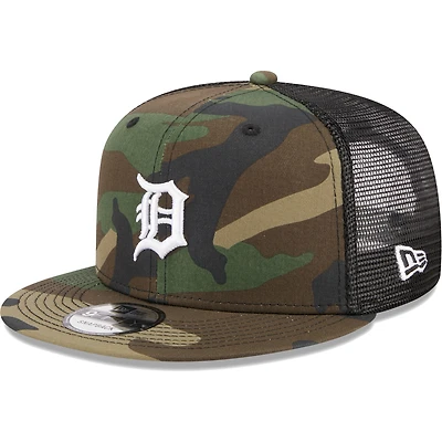 Men's New Era Camo Detroit Tigers Woodland Camo Trucker 9FIFTY Snapback Hat