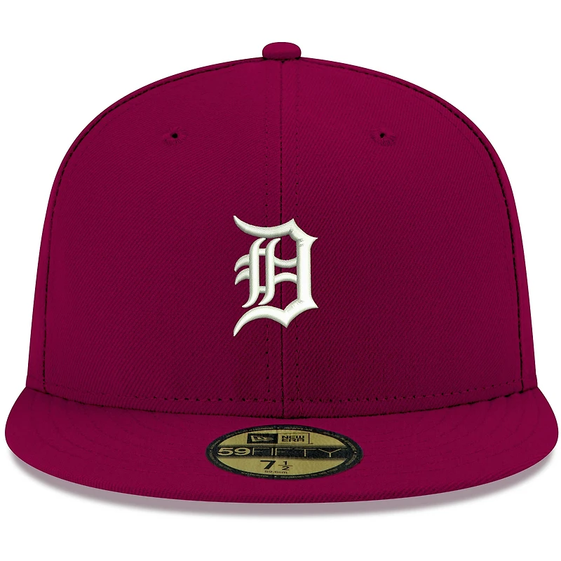 Casquette ajustée 59FIFTY pour homme avec logo Cardinal Detroit Tigers New Era, blanc