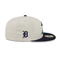 Casquette ajustée New Era 59FIFTY crème/marine Detroit Tigers Bullpen Cart pour homme