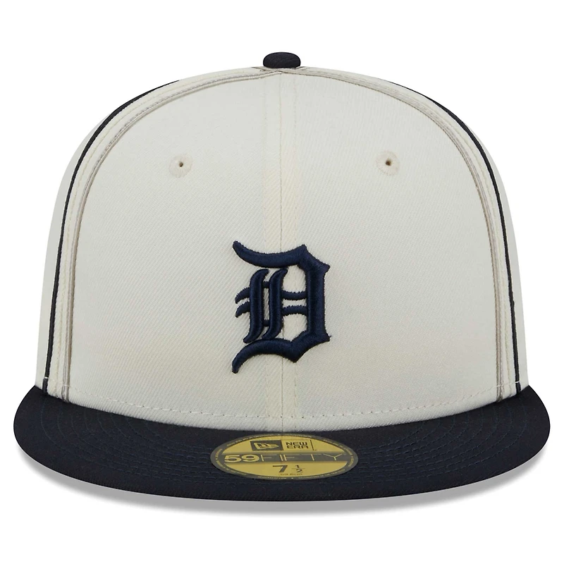 Men's New Era  Cream/Navy Detroit Tigers Chrome Sutash 59FIFTY Fitted Hat