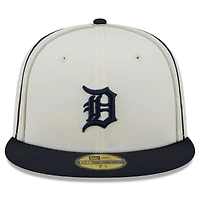 Men's New Era  Cream/Navy Detroit Tigers Chrome Sutash 59FIFTY Fitted Hat