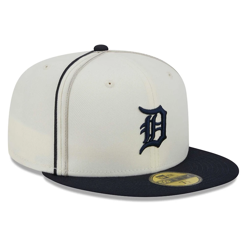 Men's New Era  Cream/Navy Detroit Tigers Chrome Sutash 59FIFTY Fitted Hat