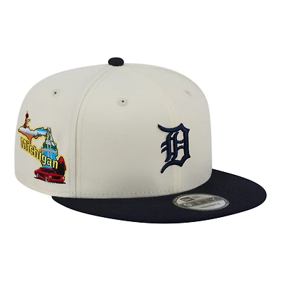 Casquette snapback New Era crème/marine Detroit Tigers pour homme