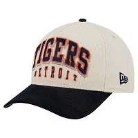Men's New Era  Cream/Navy Detroit Tigers Sided Corduroy 9FORTY A-Frame Adjustable Hat