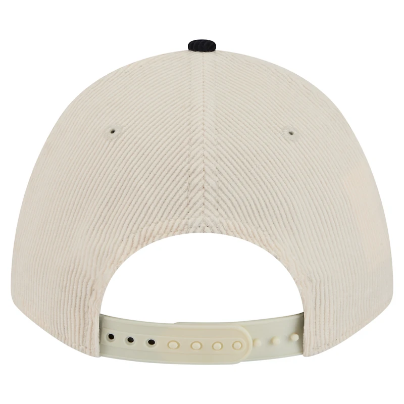 Men's New Era Cream/Navy Detroit Tigers Sided Corduroy 9FORTY A-Frame Adjustable Hat