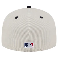 Men's New Era Cream/Navy Detroit Tigers Two-Tone Corduroy 59FIFTY Fitted Hat