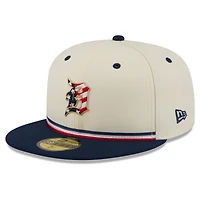 Men's New Era Cream/Navy Detroit Tigers USA 250 Fourth of July 59FIFTY Fitted Hat