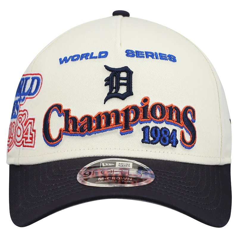 Men's New Era Cream/Navy Detroit Tigers World Series 9FORTY M-Crown Adjustable Hat