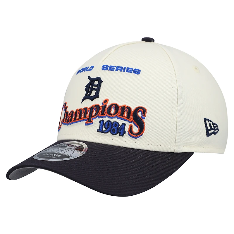 Men's New Era Cream/Navy Detroit Tigers World Series 9FORTY M-Crown Adjustable Hat