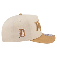 Men's New Era  Cream Detroit Tigers Herringbone 9FIFTY A-Frame Snapback Hat
