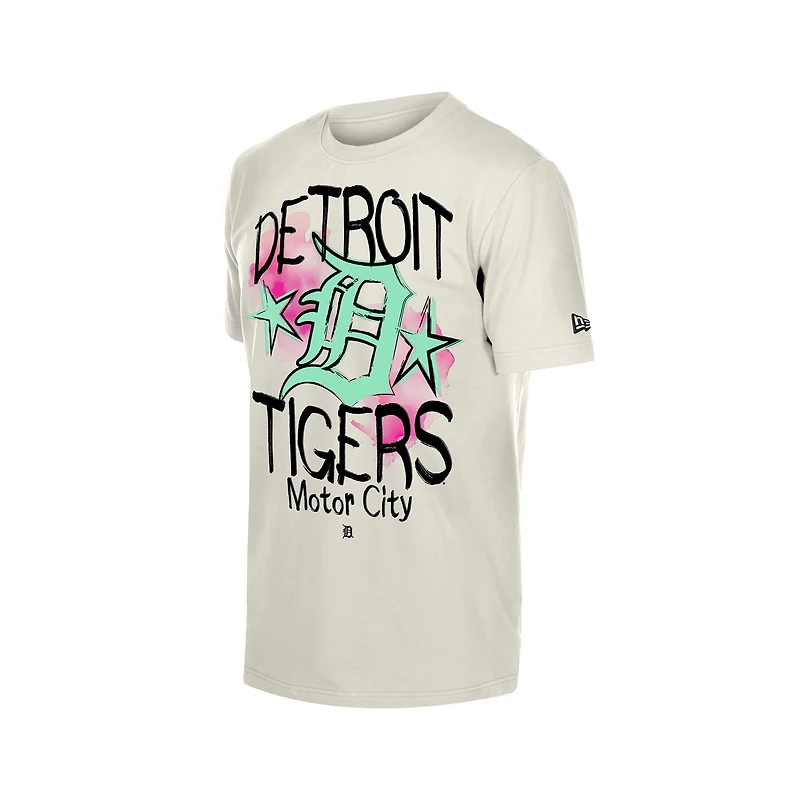 Men's New Era Cream Detroit Tigers Lifestyle Punk Core T-Shirt