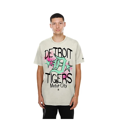 Men's New Era Cream Detroit Tigers Lifestyle Punk Core T-Shirt