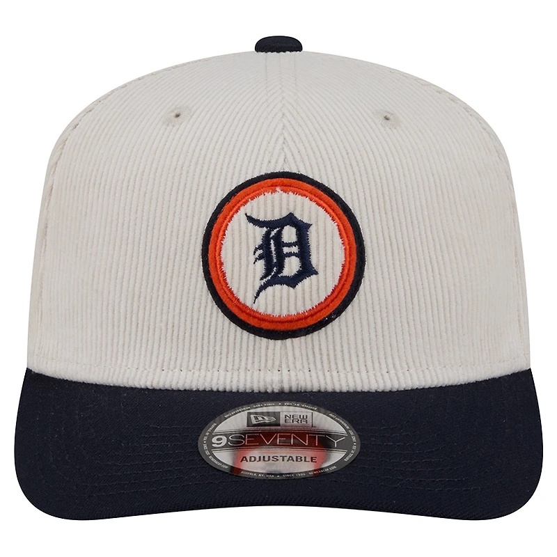 Casquette ajustable New Era 9SEVENTY crème pour homme des Detroit Tigers