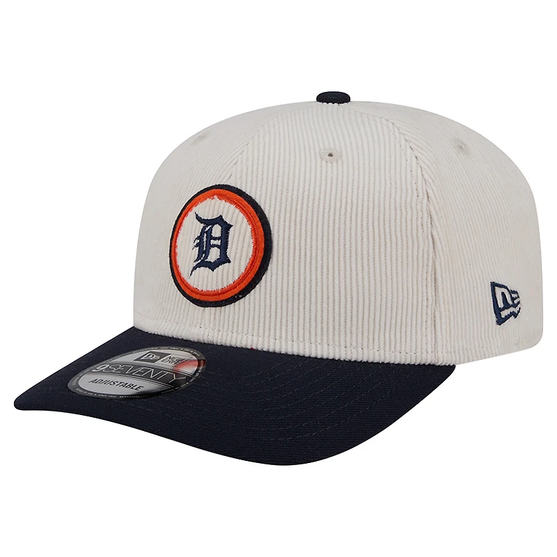 Casquette ajustable New Era 9SEVENTY crème pour homme des Detroit Tigers