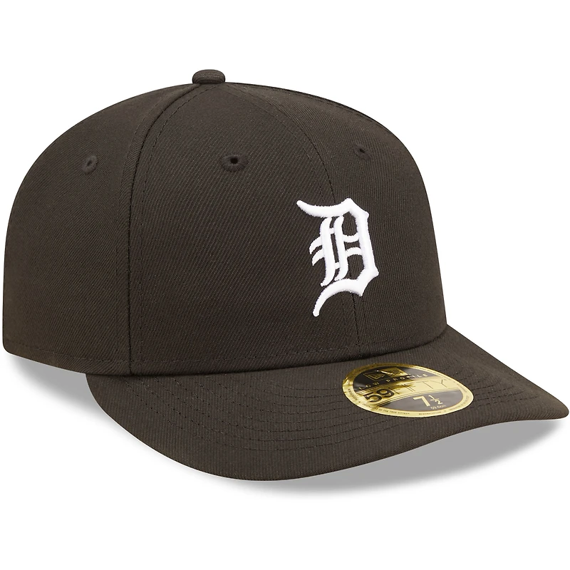 Casquette ajustée 59FIFTY à profil bas des Detroit Tigers de New Era pour homme, noir et blanc