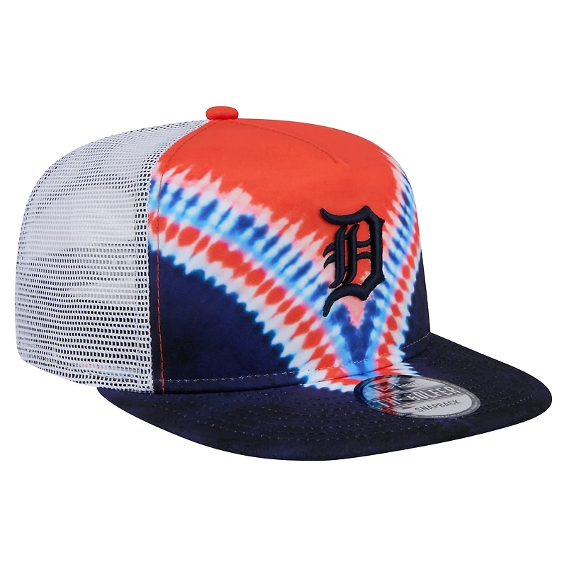 Casquette ajustable New Era Detroit Tigers Tie-Dye Golfer Trucker pour homme