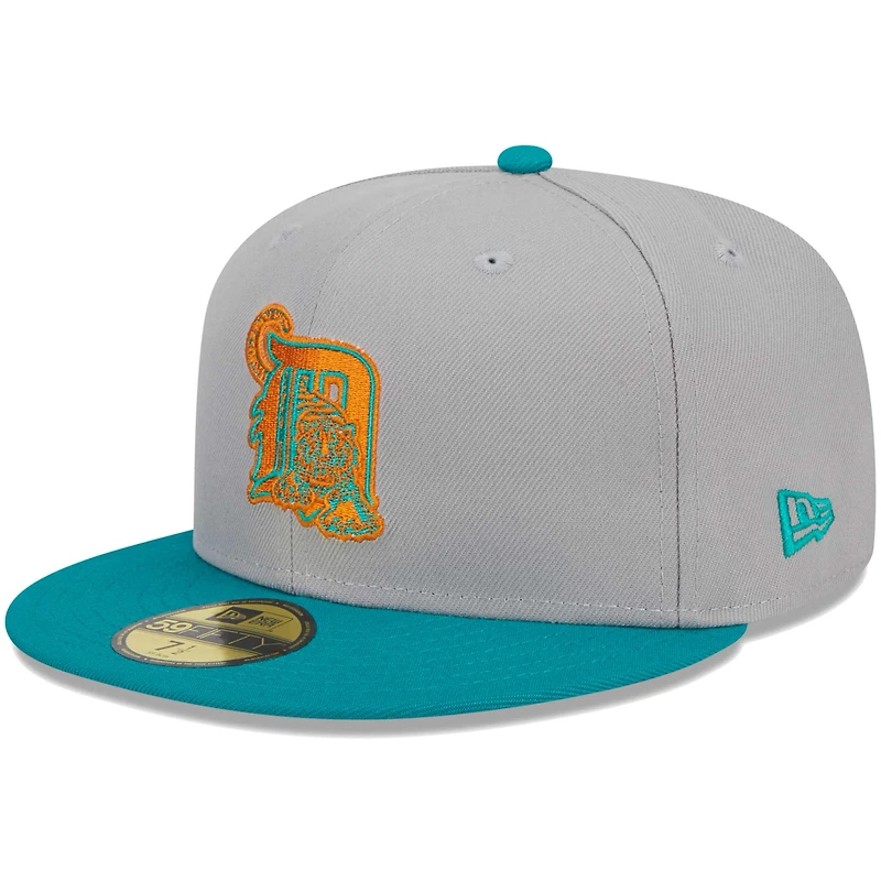 Casquette ajustée 59FIFTY Detroit Tigers New Era pour homme, gris/bleu sarcelle