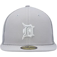 Casquette ajustée 59FIFTY pour entraînement au bâton sur le terrain des Tigers de Detroit 2023 New Era grise homme