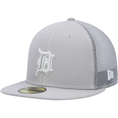 Casquette ajustée 59FIFTY pour entraînement au bâton sur le terrain des Tigers de Detroit 2023 New Era grise homme