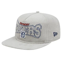 Casquette de golf à visière snapback en velours côtelé Detroit Tigers de New Era pour homme