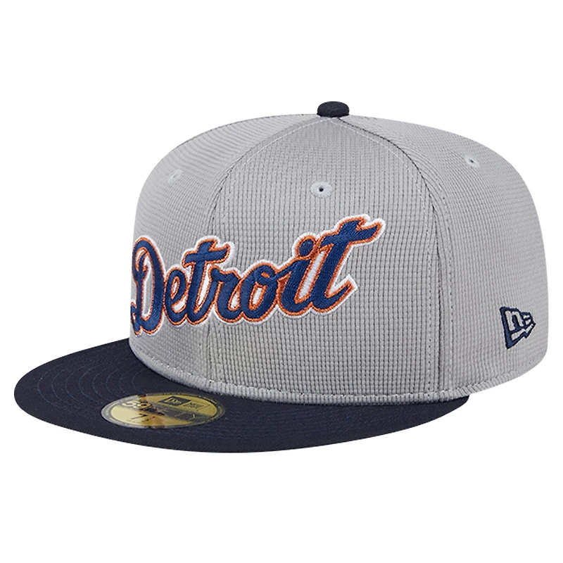 Casquette ajustée 59FIFTY en maille Pivot des Detroit Tigers New Era pour hommes, grise