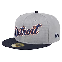 Casquette ajustée 59FIFTY en maille Pivot des Detroit Tigers New Era pour hommes, grise