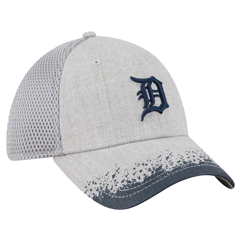 Men's New Era Gray Detroit Tigers Visor Paint Splatter 39THIRTY Flex Hat