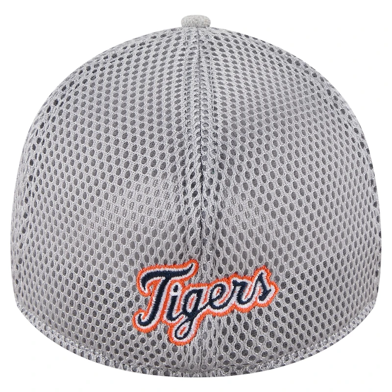 Men's New Era Gray Detroit Tigers Visor Paint Splatter 39THIRTY Flex Hat