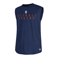 Men's New Era Heather Navy Detroit Tigers Team Muscle Tank Top