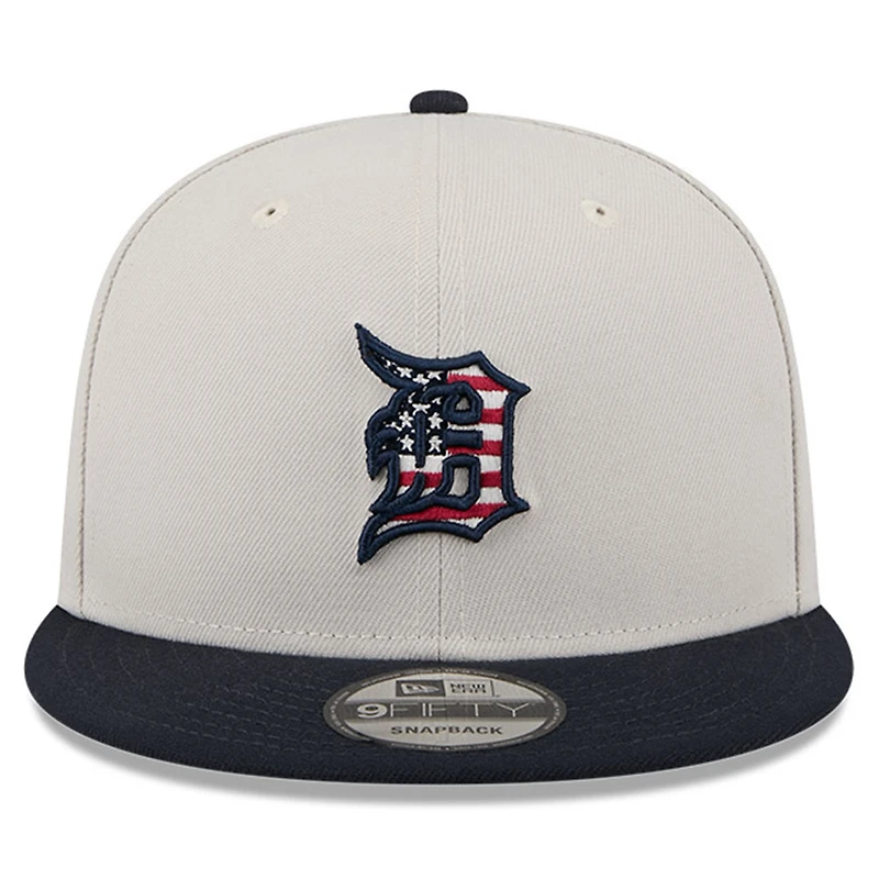 Casquette Snapback 9FIFTY du 4 juillet New Era pour hommes, kaki/noir, Detroit Tigers 2024