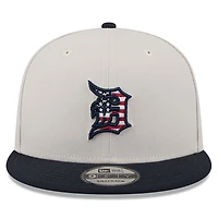 Casquette Snapback 9FIFTY du 4 juillet New Era pour hommes, kaki/noir, Detroit Tigers 2024