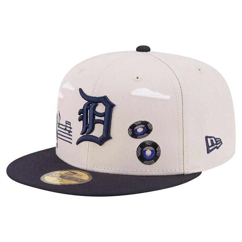 Casquette ajustée New Era 59FIFTY kaki Detroit Tigers City Icon pour homme