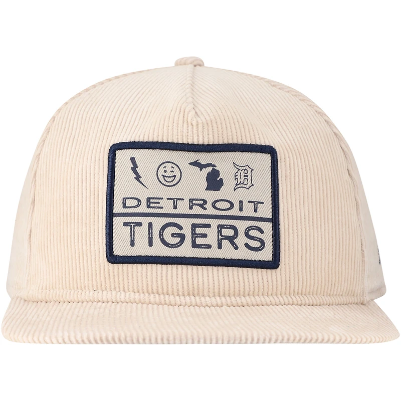 Casquette snapback d'été essentielle de golfeur kaki des Detroit Tigers New Era pour hommes