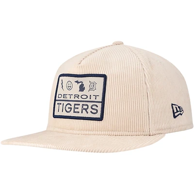 Casquette snapback d'été essentielle de golfeur kaki des Detroit Tigers New Era pour hommes