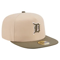 Men's New Era Light Beige/Olive Detroit Tigers Two-Tone Color Pack A-Frame 59FIFTY Fitted Hat